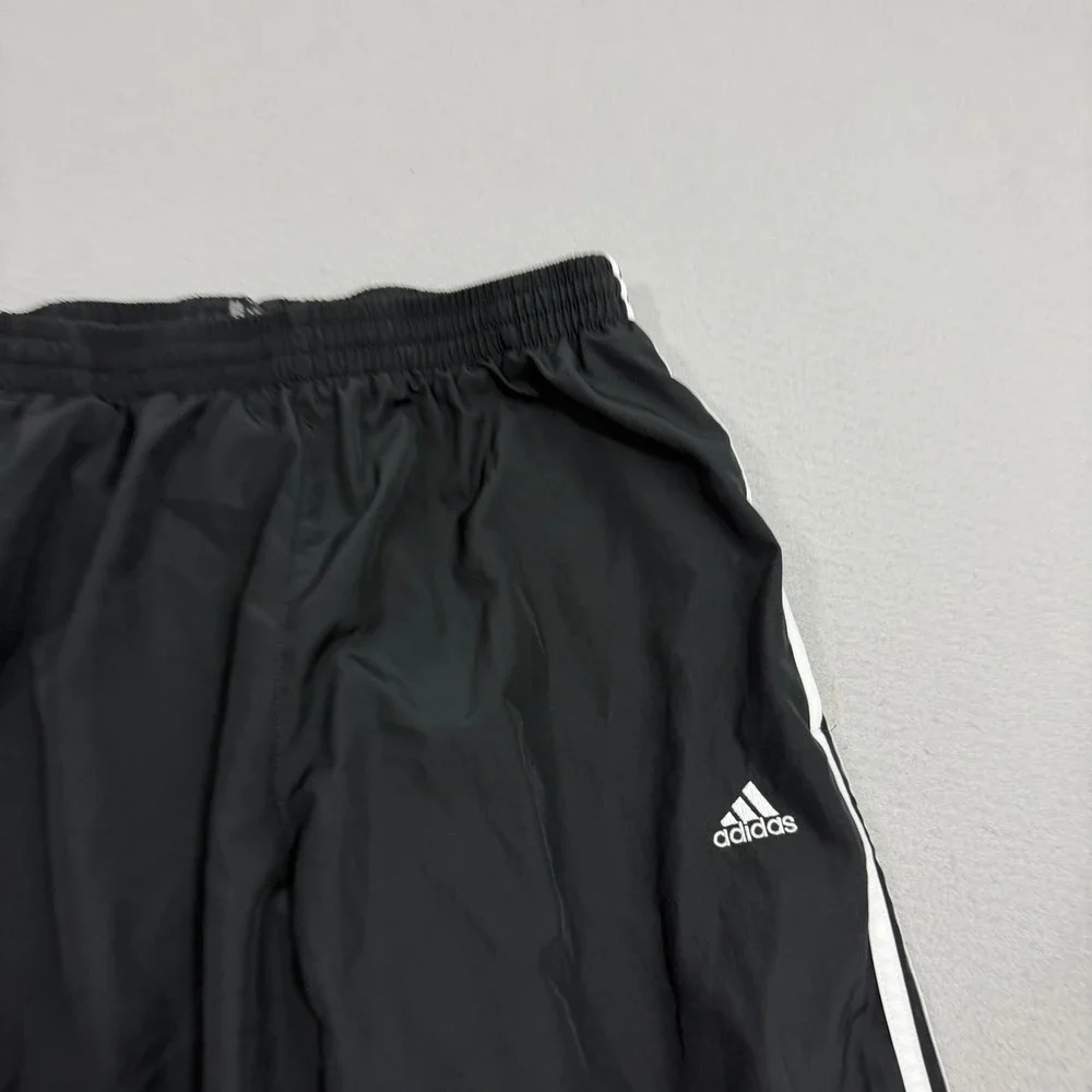 Vintage Adidas Windbreaker Track Pants Size Medium Black White Striped y2k 2000s